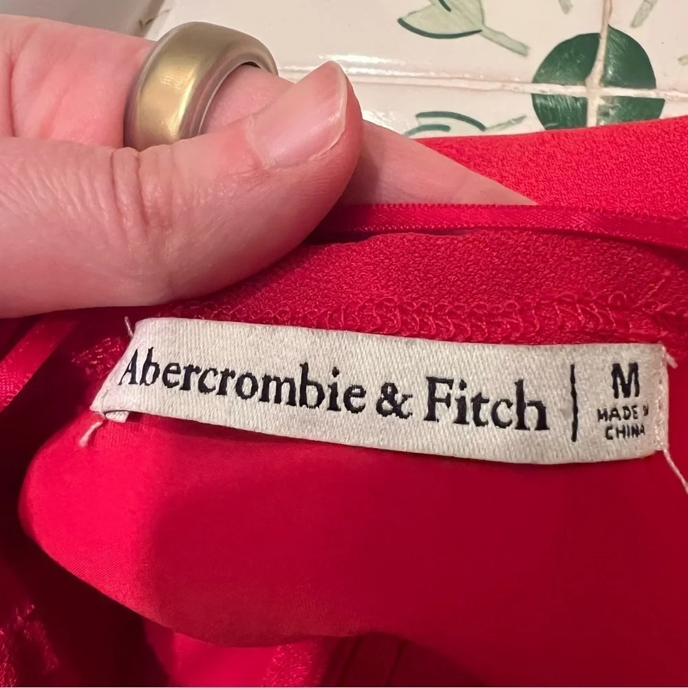 Abercrombie & Fitch Asymmetrical one shoulder maxi dress red size M